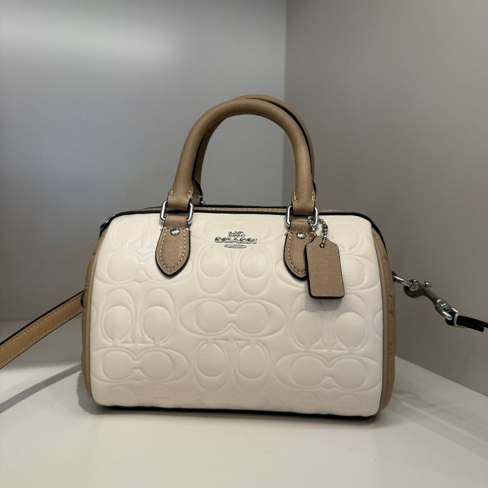 coach Mini Rowan Crossbody Bag In Blocked Signature Leather cy744